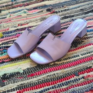 Laura Scott Vintage Lilac Block Heel Slip On Sandals, Women's 8